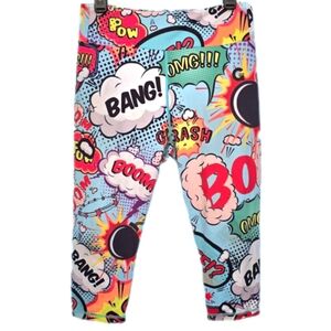 GRRRL Comic Print Capri Leggings Size L